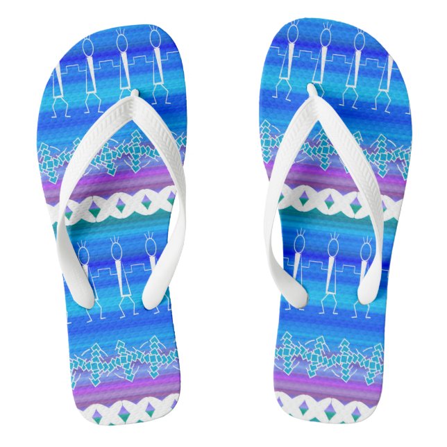 Line Dance Blue Flip Flops (Fußbett)