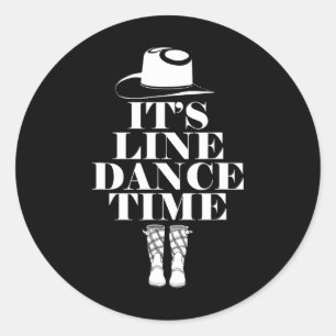 Line Dance Dancing Country Music Dancer Texas West Runder Aufkleber