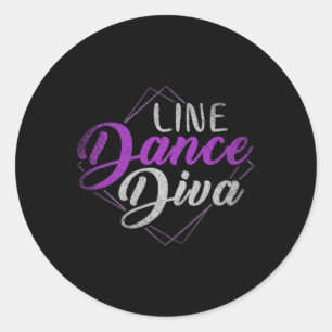 Line Dance Diva Line Tanz Runder Aufkleber