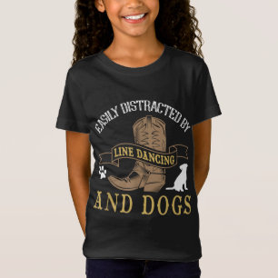 Line Dance Joke Dog Lover Line Dancing Line Tänzer T-Shirt