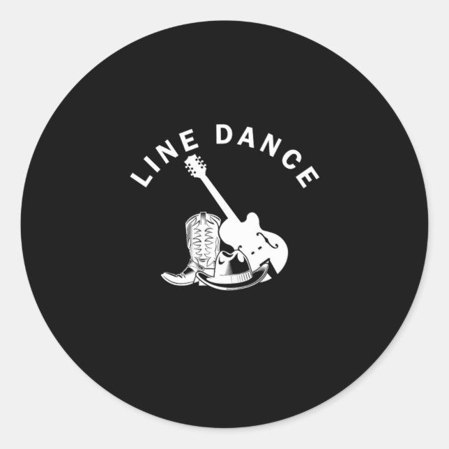 Line Dance Line Dancing Country Western Music Gift Runder Aufkleber (Vorderseite)