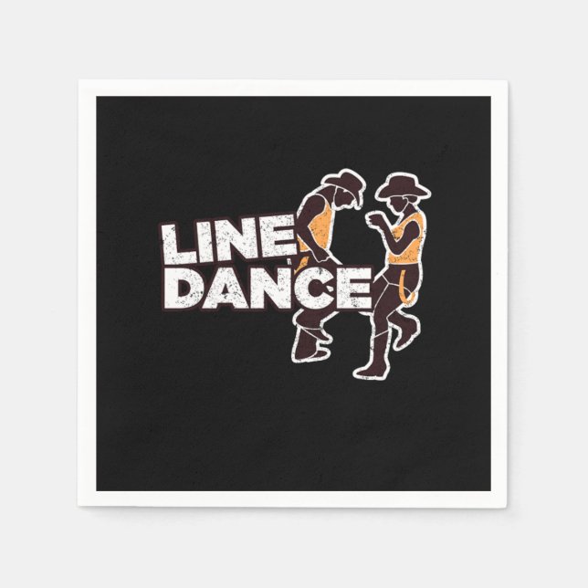 Line Dance Line Dancing Cowboy Boots Country Gesch Serviette (Vorderseite)