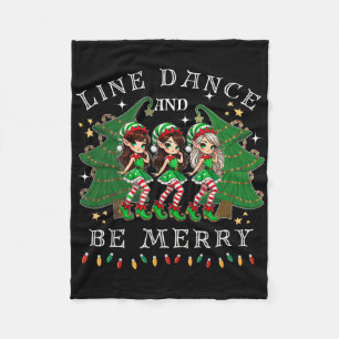 Line Dance und sei froh Weihnachten Elf tanzen Hol Fleecedecke
