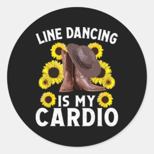 Line Dancing Art für Frauen Männer Tanzrunde Runder Aufkleber