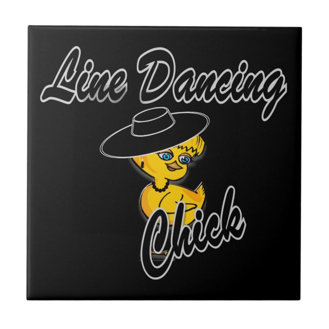 Line Dancing Chick #4 Fliese (Vorderseite)