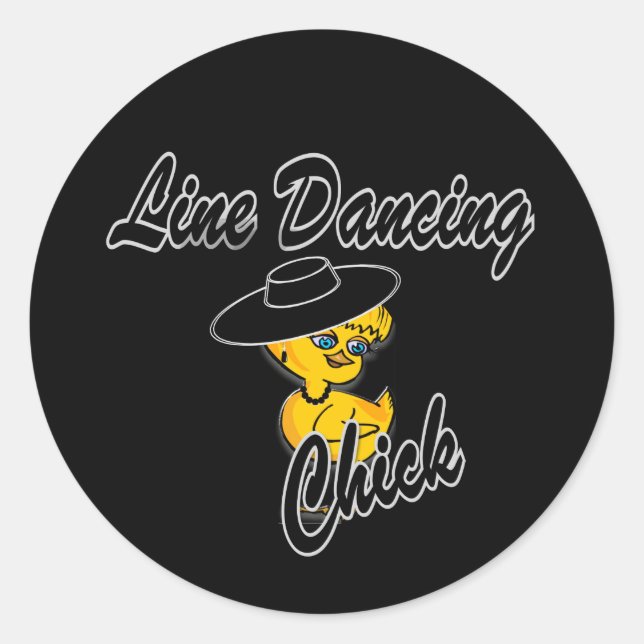 Line Dancing Chick #4 Runder Aufkleber (Vorderseite)