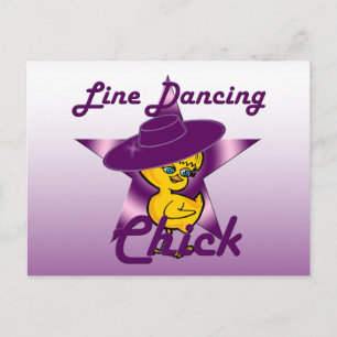 Line Dancing Chick #9 Postkarte