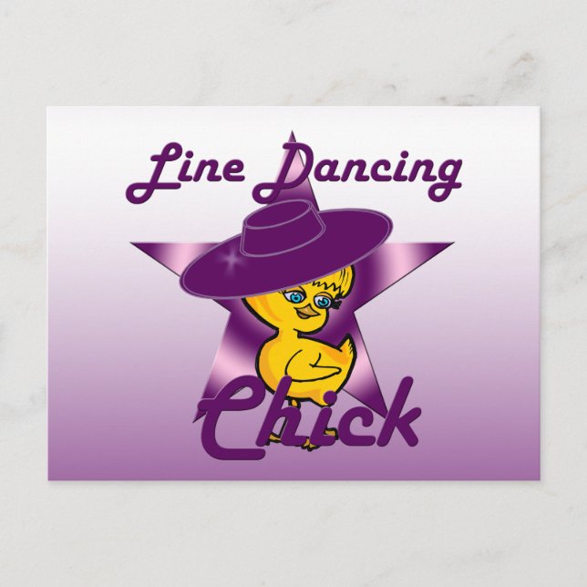 Line Dancing Chick #9 Postkarte (Vorderseite)