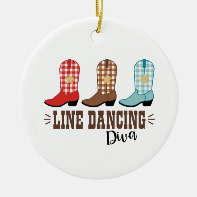 Line Dancing Diva Keramik Ornament (Vorne)