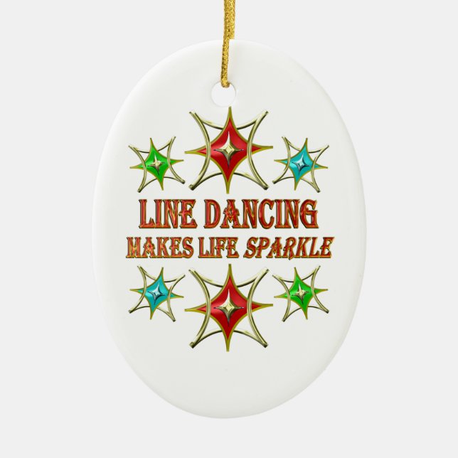 LINE DANCING EXTRAVAGANT STARS KERAMIK ORNAMENT (Vorne)