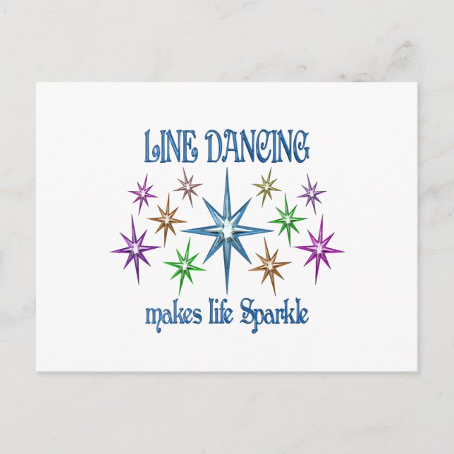 Line Dancing Glitzern Postkarte (Vorderseite)