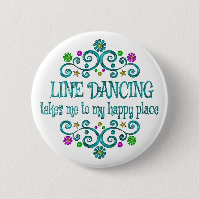 Line Dancing Happy Place Button (Vorderseite)