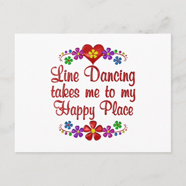 Line Dancing Happy Place Postkarte (Vorderseite)