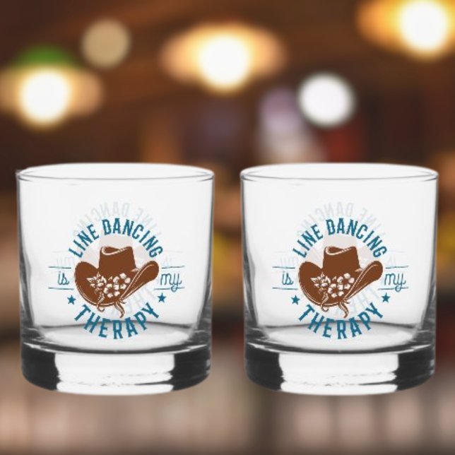 Line Dancing Is My Therapy Funny Dance  Whiskyglas (Von Creator hochgeladen)