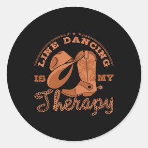 Line Dancing ist meine Therapie Country Music Line Runder Aufkleber