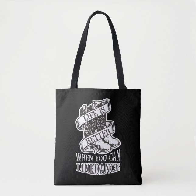 Line Dancing Life Funny Country Line Tänzer Boots Tasche (Vorderseite)