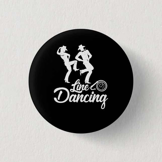 Line Dancing Line Tanz Tanz je Cowboy Button (Vorderseite)