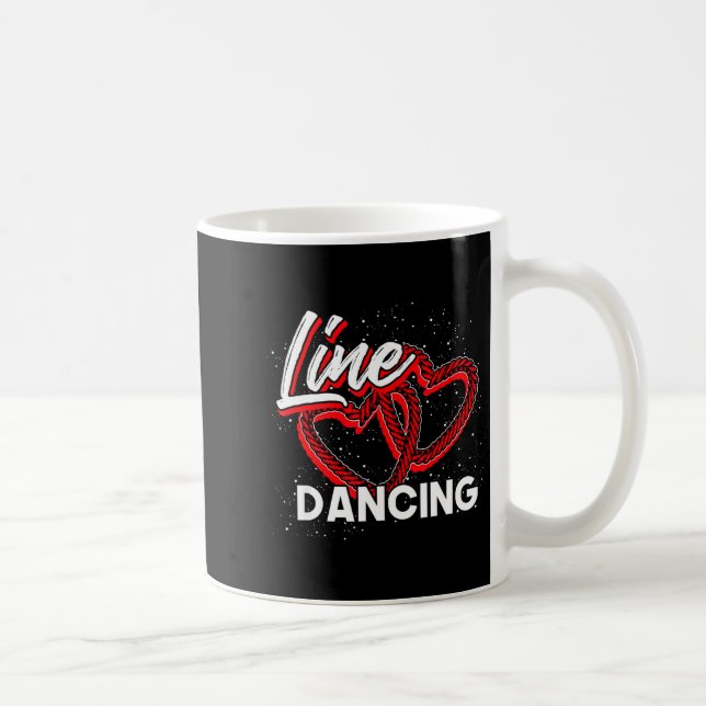 Line Dancing Lover Cowboy Valentines Day Gift Line Kaffeetasse (Rechts)