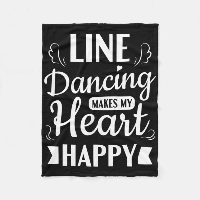 Line Dancing Makes My Heart Fleecedecke (Vorderseite)