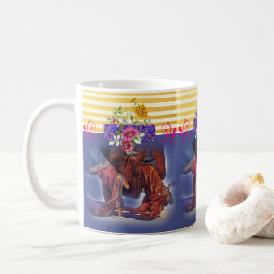 Line Dancing Pays Bande Bleu Jaune Mug