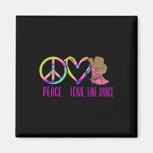 Line Dancing Tance Gefärbte Krawatte Peace Liebe L Magnet