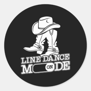 Line Dancing Tance Teacher Line Tance Mode On Runder Aufkleber