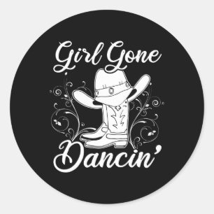 Line Dancing Texas Cowgirl Geschenk Frauen Line Ta Runder Aufkleber