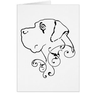 Line Drawing Great Dane Head