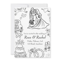 Line Drawn Wedding Invitation