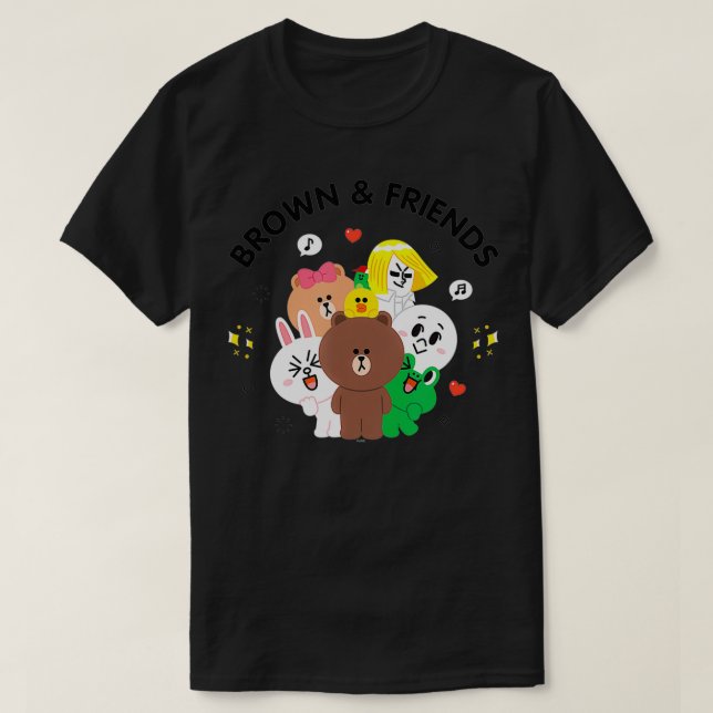Line Friends Brown and Friends Group T-Shirt (Design vorne)