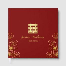 Line Kirschblüte Chinesische Hochzeit Doppel xi Gästebuch