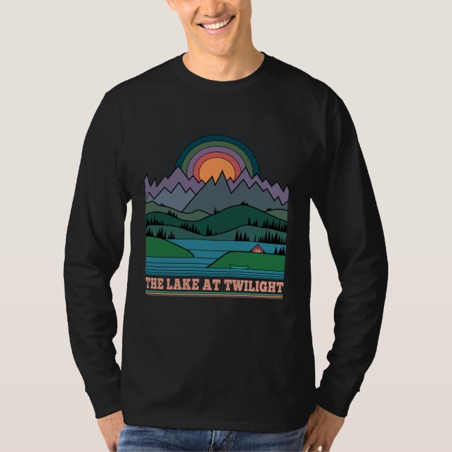 Line Minimalist The lake at twilight T-Shirt (Vorderseite)