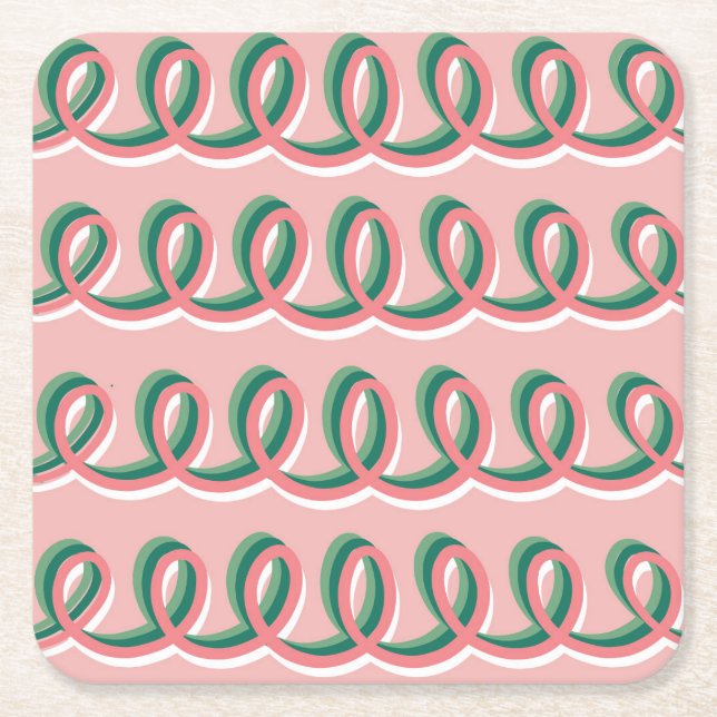 Line of Loops Coaster Rechteckiger Pappuntersetzer (Vorderseite)