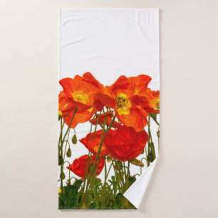 Line of red poppies isolatedart, background, beaut