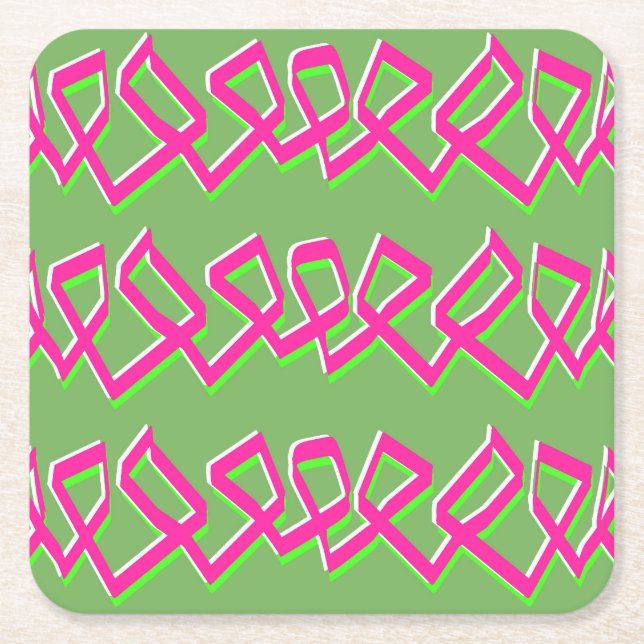 Line of Squares Coaster Rechteckiger Pappuntersetzer (Vorderseite)