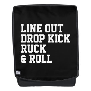 Line Out Drop Kick Ruck und Roll Rucksack