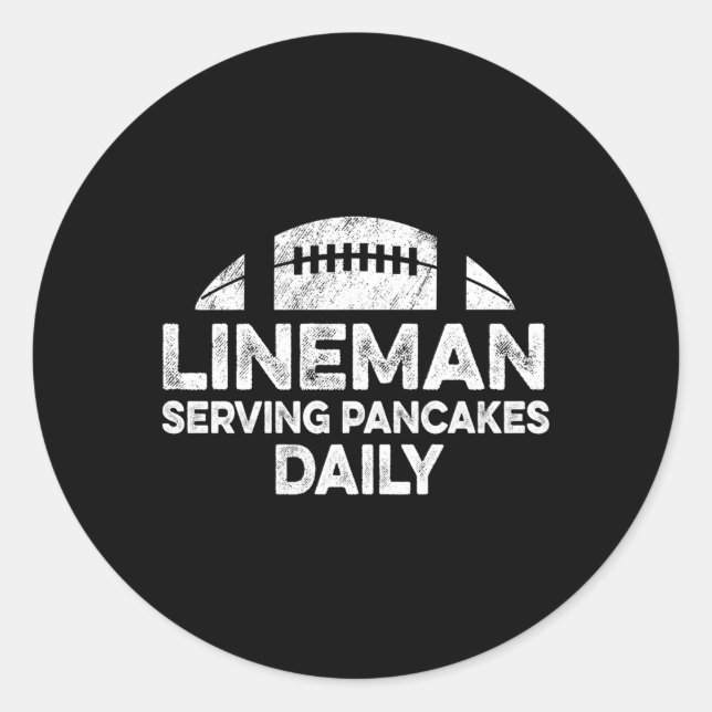 Line Serving Pancakes Daily Football Offensive Lin Runder Aufkleber (Vorderseite)