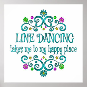 Line Tancing Happy Place Poster