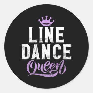 Line Tancing Line Dance Queen Runder Aufkleber