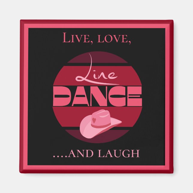 Line Tanz tanzen rosa Dekoration Tänzer Geschenk Magnet (Vorne)