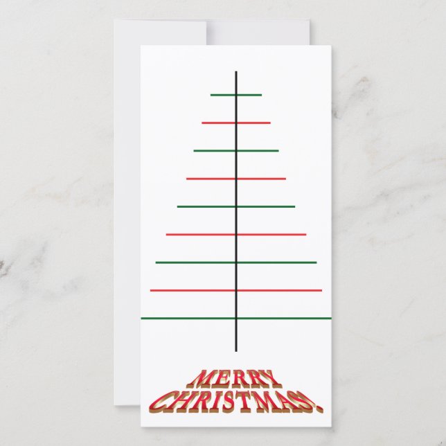 Line Tree Christmas Feiertagskarte (Vorderseite)