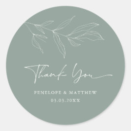 Line Zeichnend Foliage Seite Vielen Dank Sticker