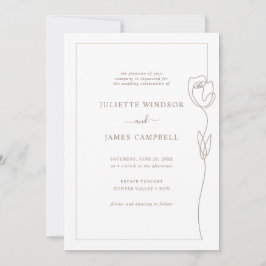 Line Zeichnend Rose Blume Hochzeit Einladung
