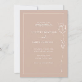 Line Zeichnend Rose Blume Hochzeit Einladung