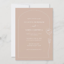 Line Zeichnend Rose Blume Latte Wedding Einladung