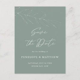 Line Zeichnend Sage Foliage Save the Date Postkart Feiertagspostkarte