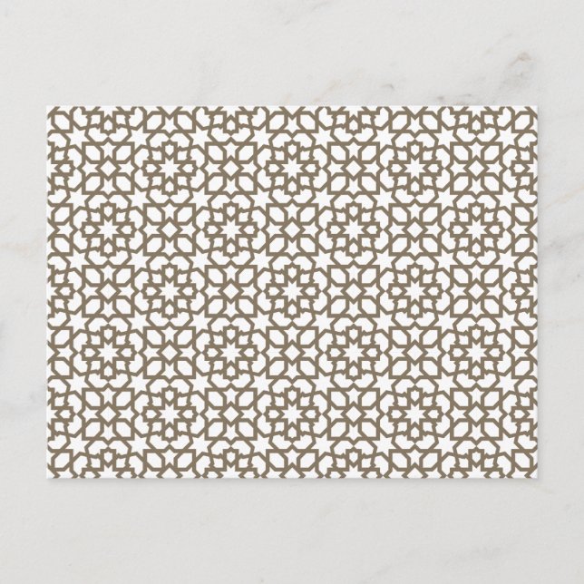 Línea en oro del patrón de mosaico de Marruecos Postkarte (Vorderseite)