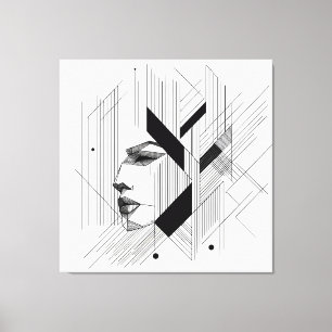 Linear Abstract Portrait Leinwanddruck