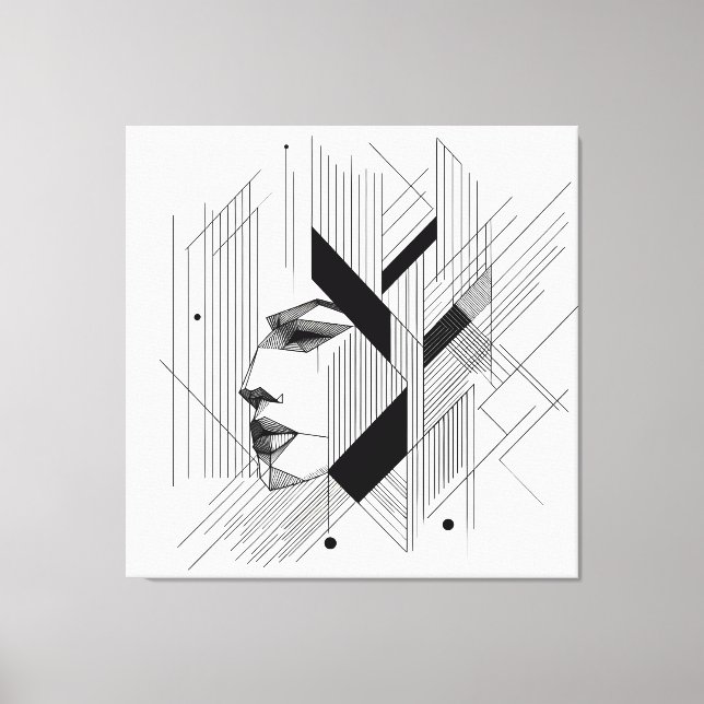 Linear Abstract Portrait Leinwanddruck (Vorderseite)