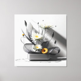 Linear Bloom in Metal Leinwanddruck